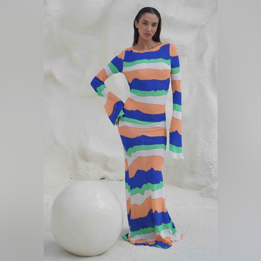 PIPPA Wini Dress - Blue Ziggy NWT X Small